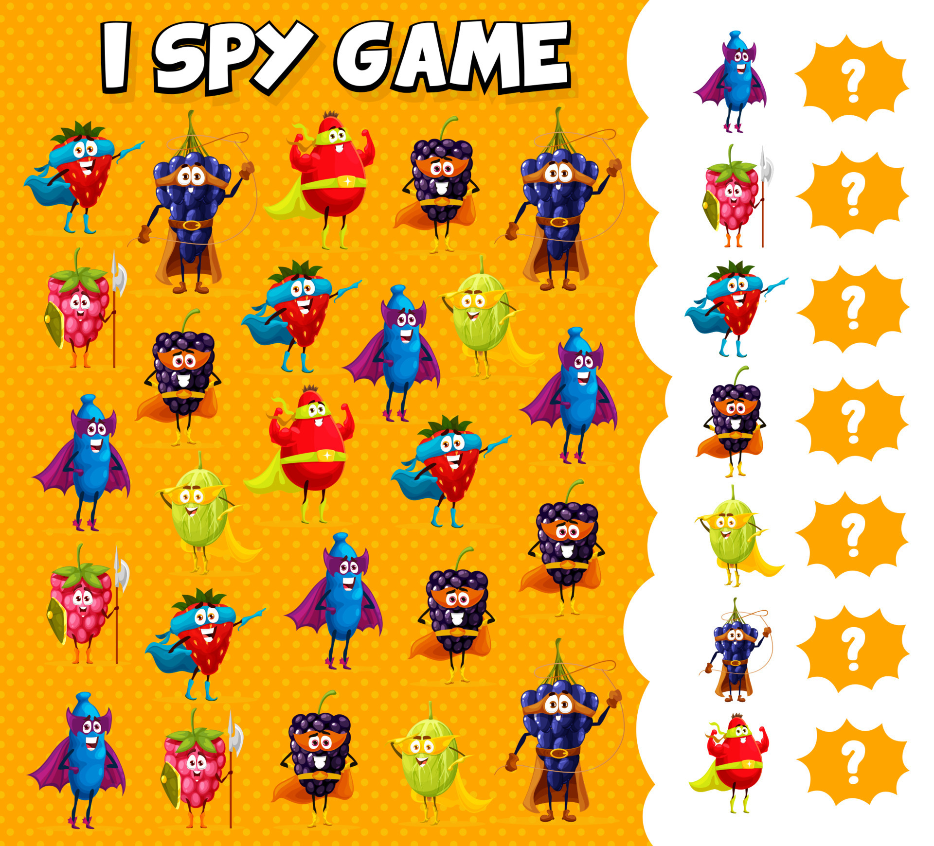 I Spy Game Cartoon Superhero Berry Characters 20772192 Vector Art At i-spy-game-cartoon-superhero-berry-characters-20772192-vector-art-at