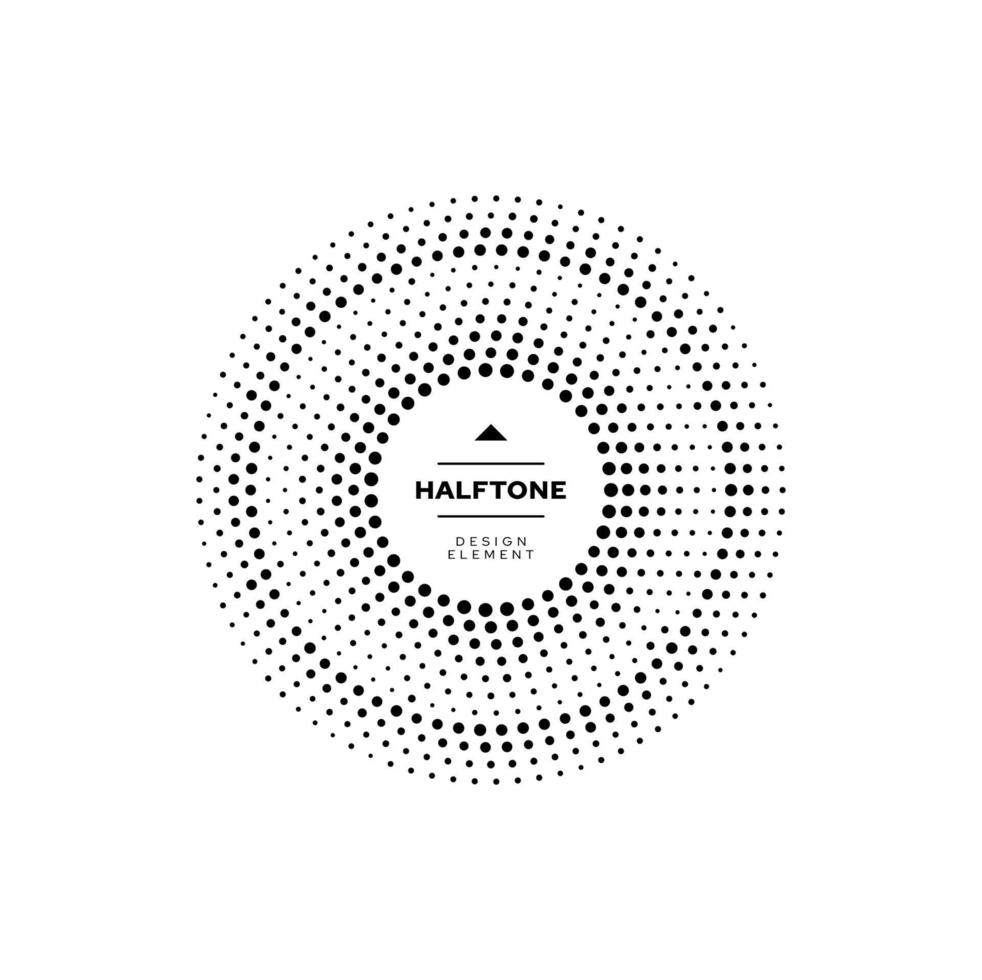 Halftone circle pattern border of frame with dots vector