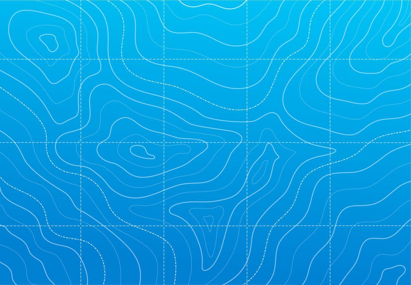 Ocean or sea line contour, topographic terrain map vector