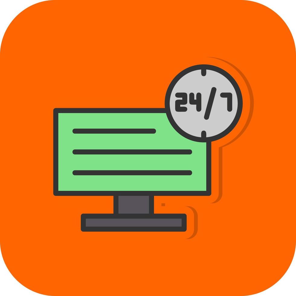 24 7 Monitoring Vector Icon Design