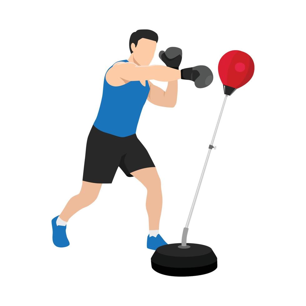 Man doing the straight left jab boxing exercise vector