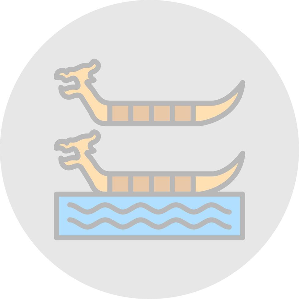 Dragon Boat Racing Vector Icon Design