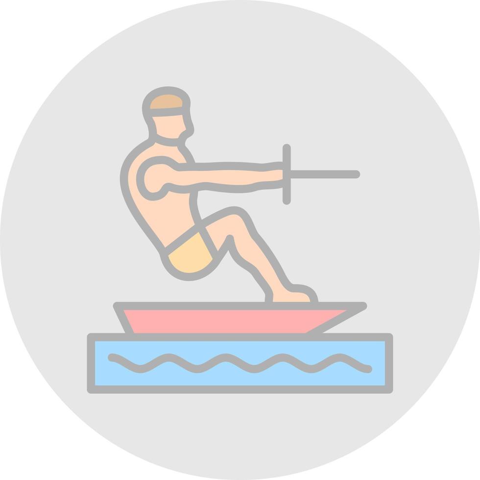 Barefoot Skiing Vector Icon Design