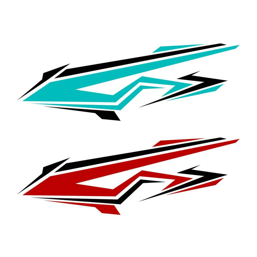 car wrapping decal template vector design. racing car body decals.