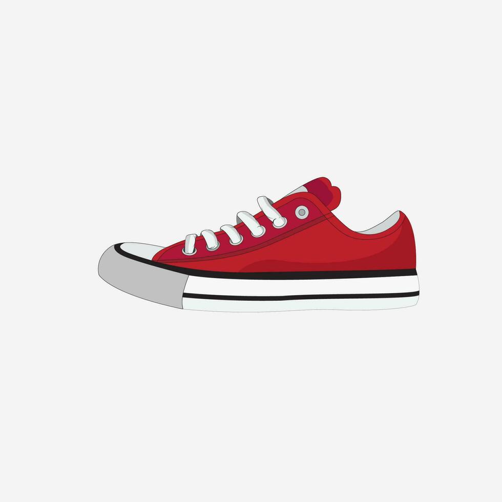 sneaker illustration flat design vector. Men's and women's casual sneaker vector