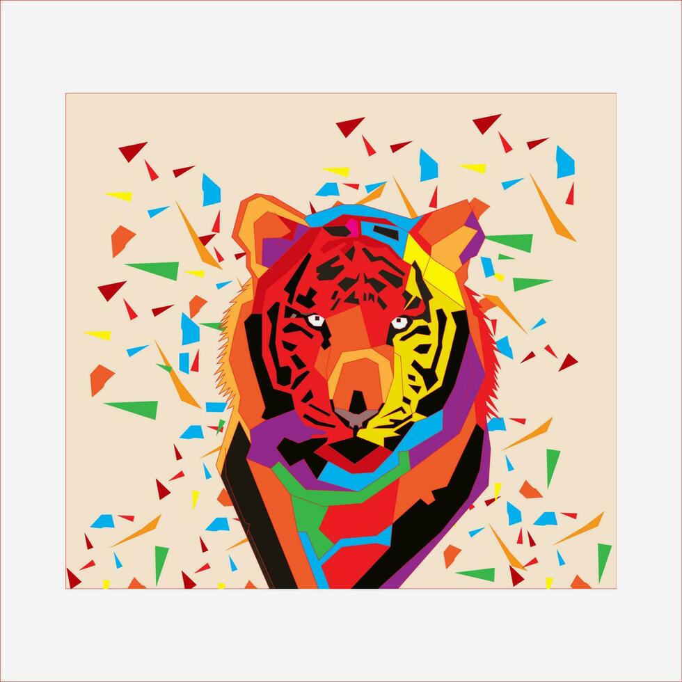 pop art tiger illustration vector design. tiger face