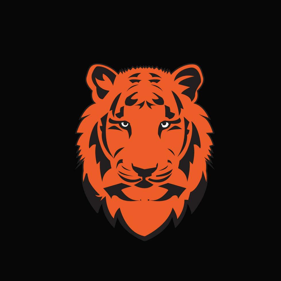 Tigre cara ilustración vector diseño.