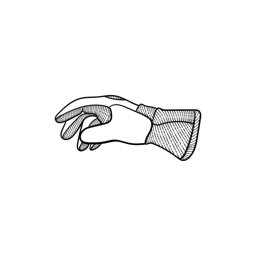 Gloves arm line art style creative design vector