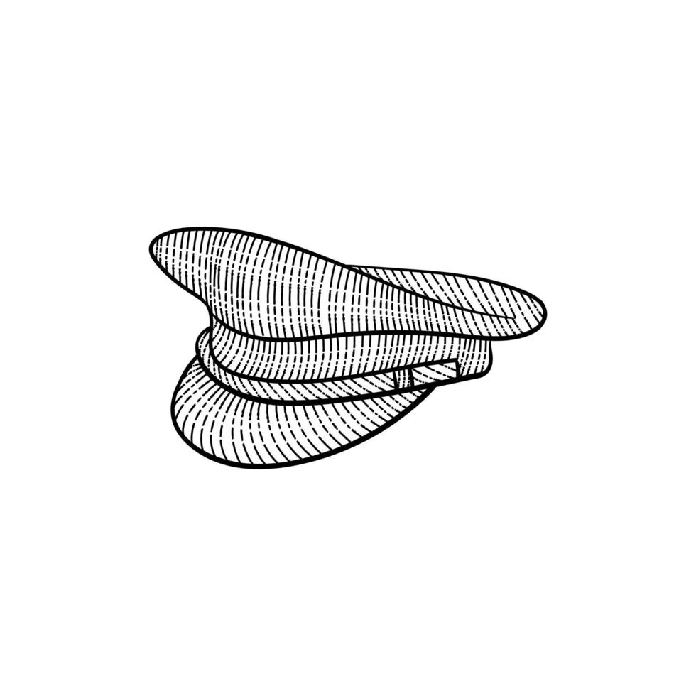 Military beret hat vintage style illustration design vector