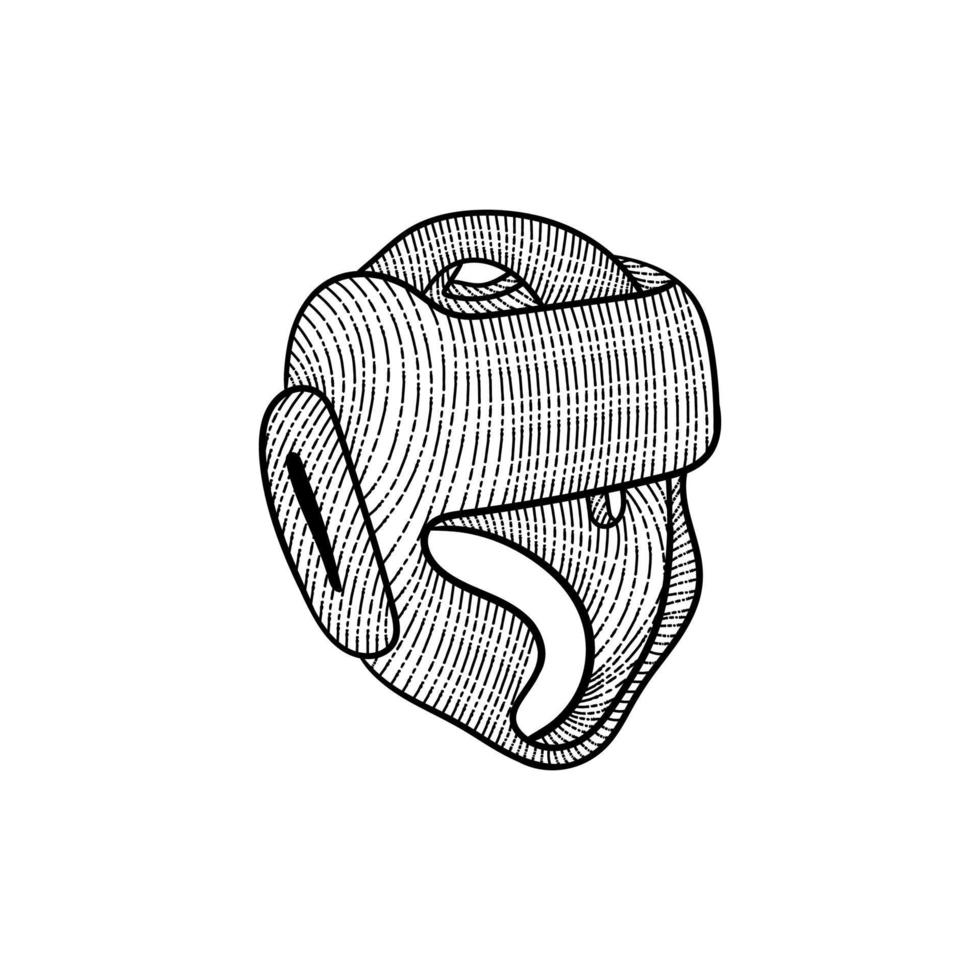 Helmet fight protection vintage art creative design vector