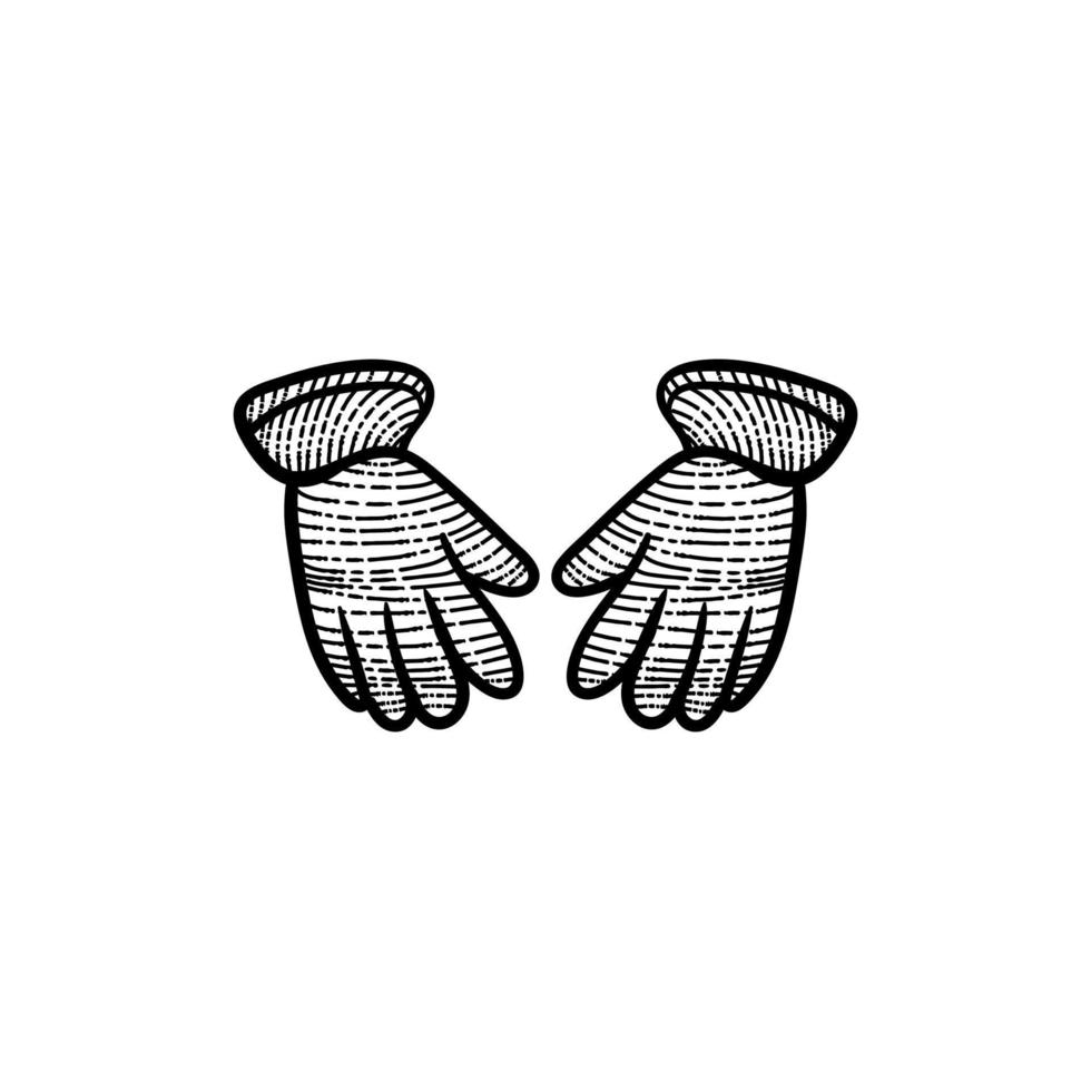 Winter gloves vintage style illustration design vector