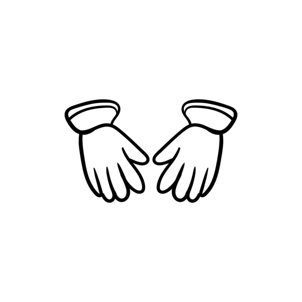 Hand gloves winter line simplicity creative design vector