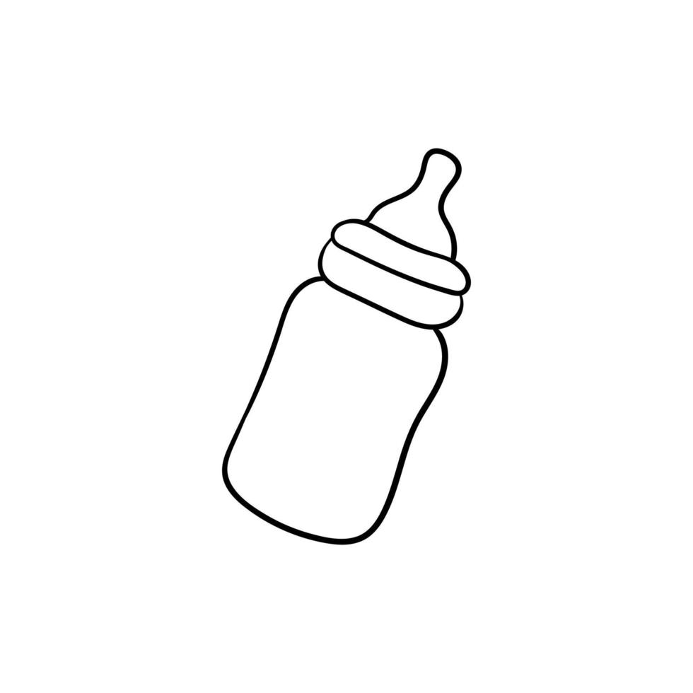 Pacifier bottle baby line simplicity modern design vector