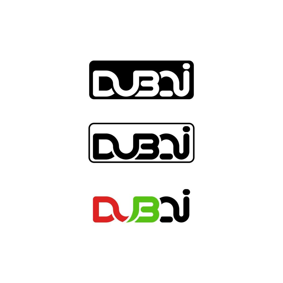 Initial dubai text collection illustration design vector