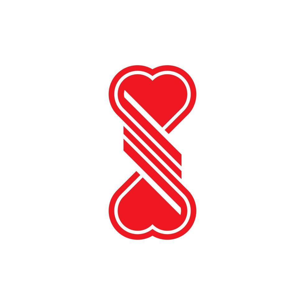 Two love modern creative logo vector