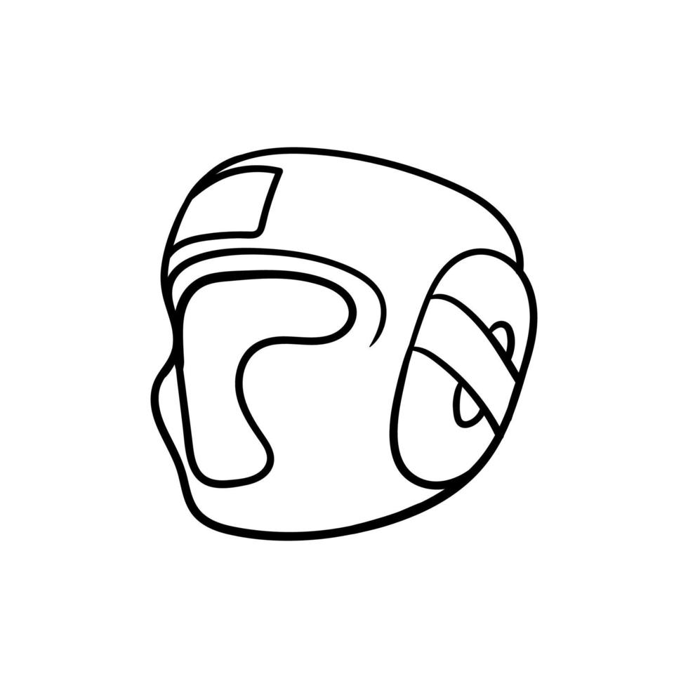 Head helmet boxing safety line simple design vector