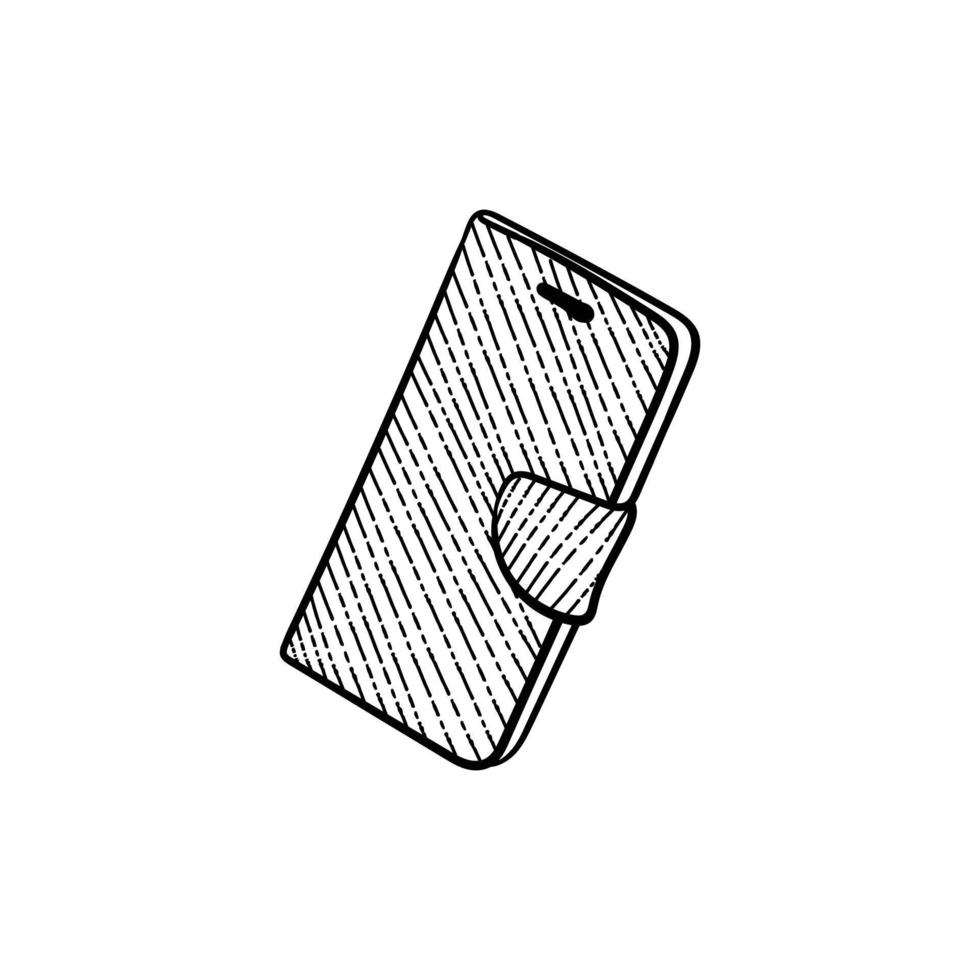 Case phone protection line art illustration design vector