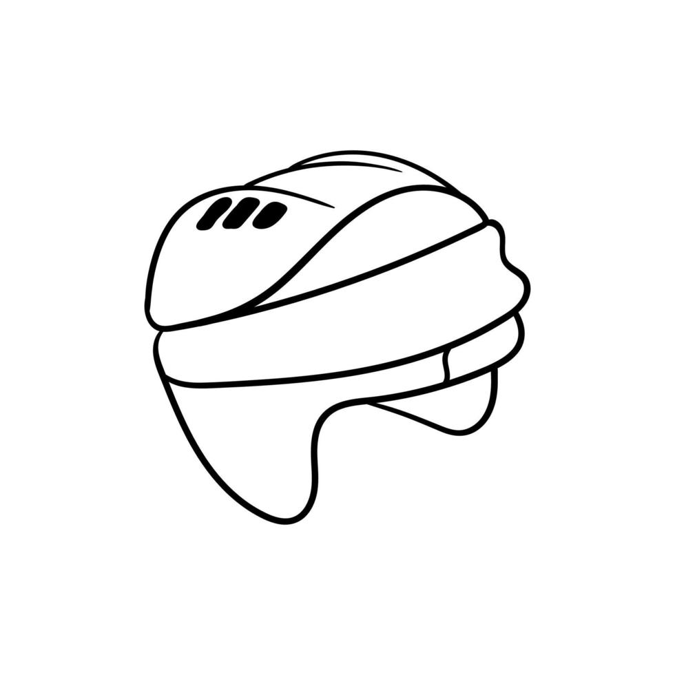 hockey casco Guardia proteccion línea sencillo diseño vector