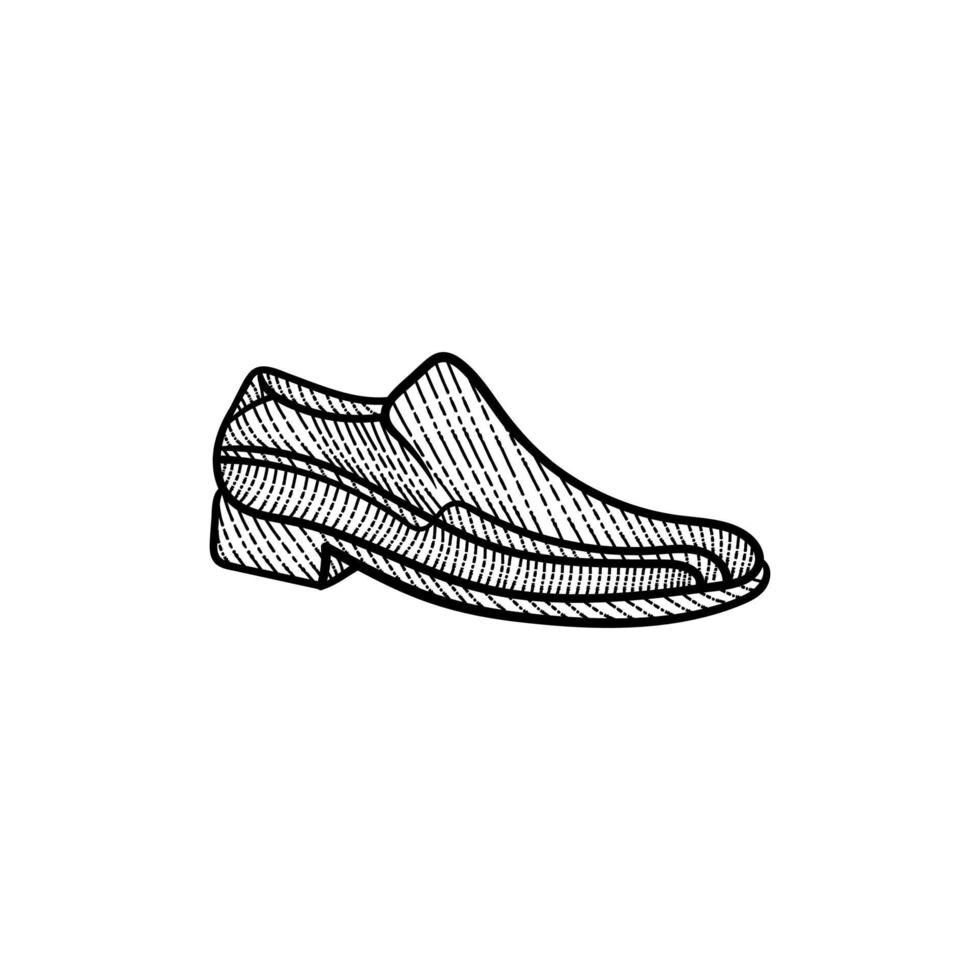 Formal man shoes line art illustration design vector