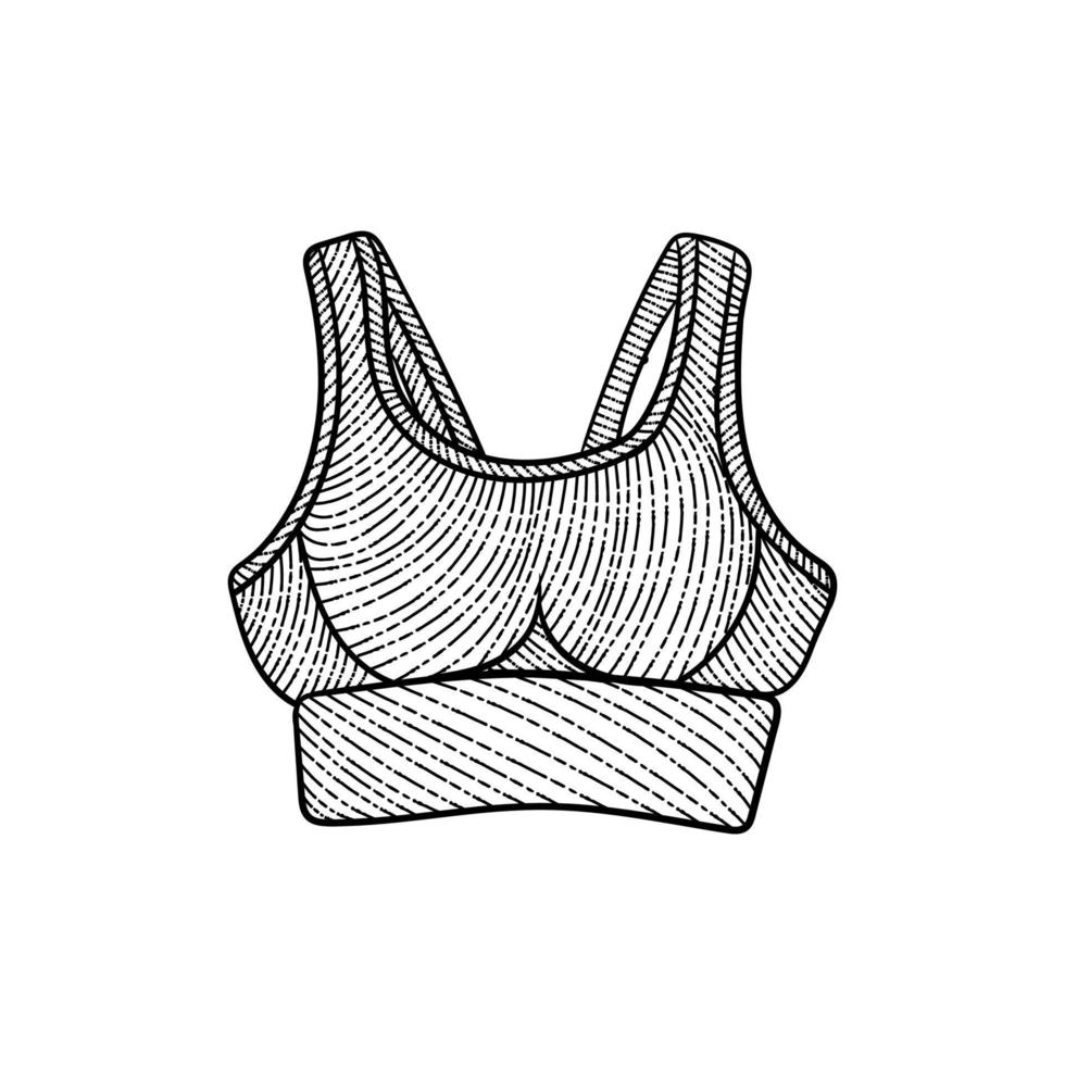 Lady bra sport bikini line art illustration design vector