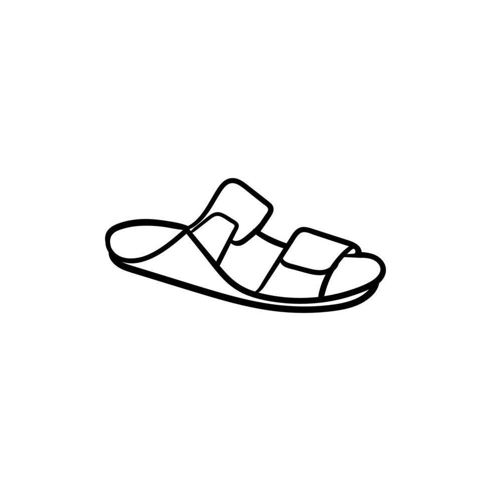 Slippers man casual line art design vector