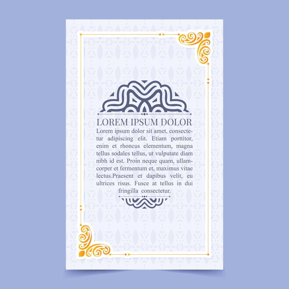 vistoso ornamento saludo tarjeta vector modelo