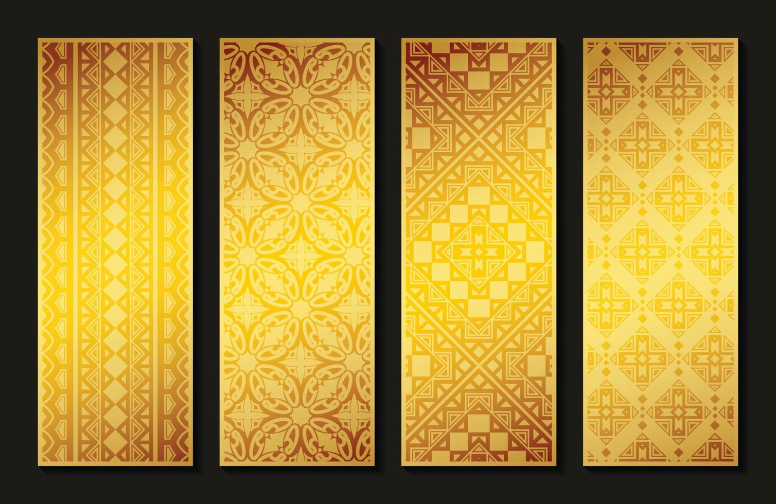 elegant gold abstract pattern vertical card vector