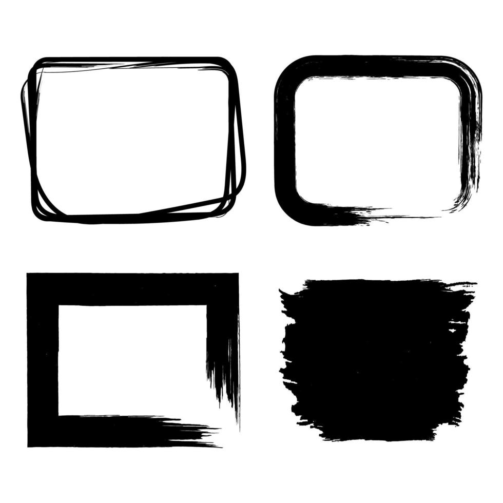Paint Brush Grunge Rectangle Frames Different Styles vector