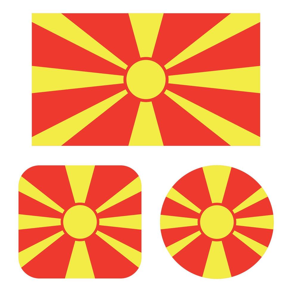 Macedonia Flag In Rectangle Square And Circle vector