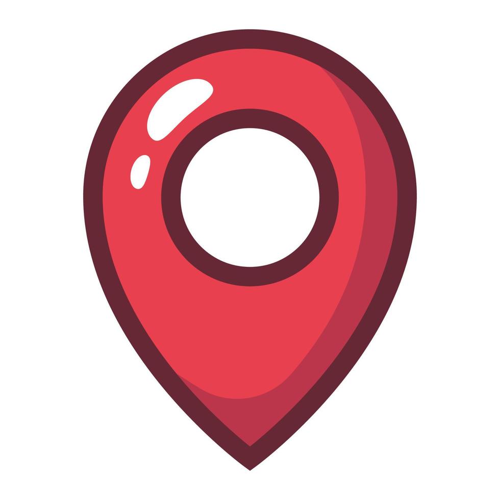 Red Location Pin In Cartoon Style vector