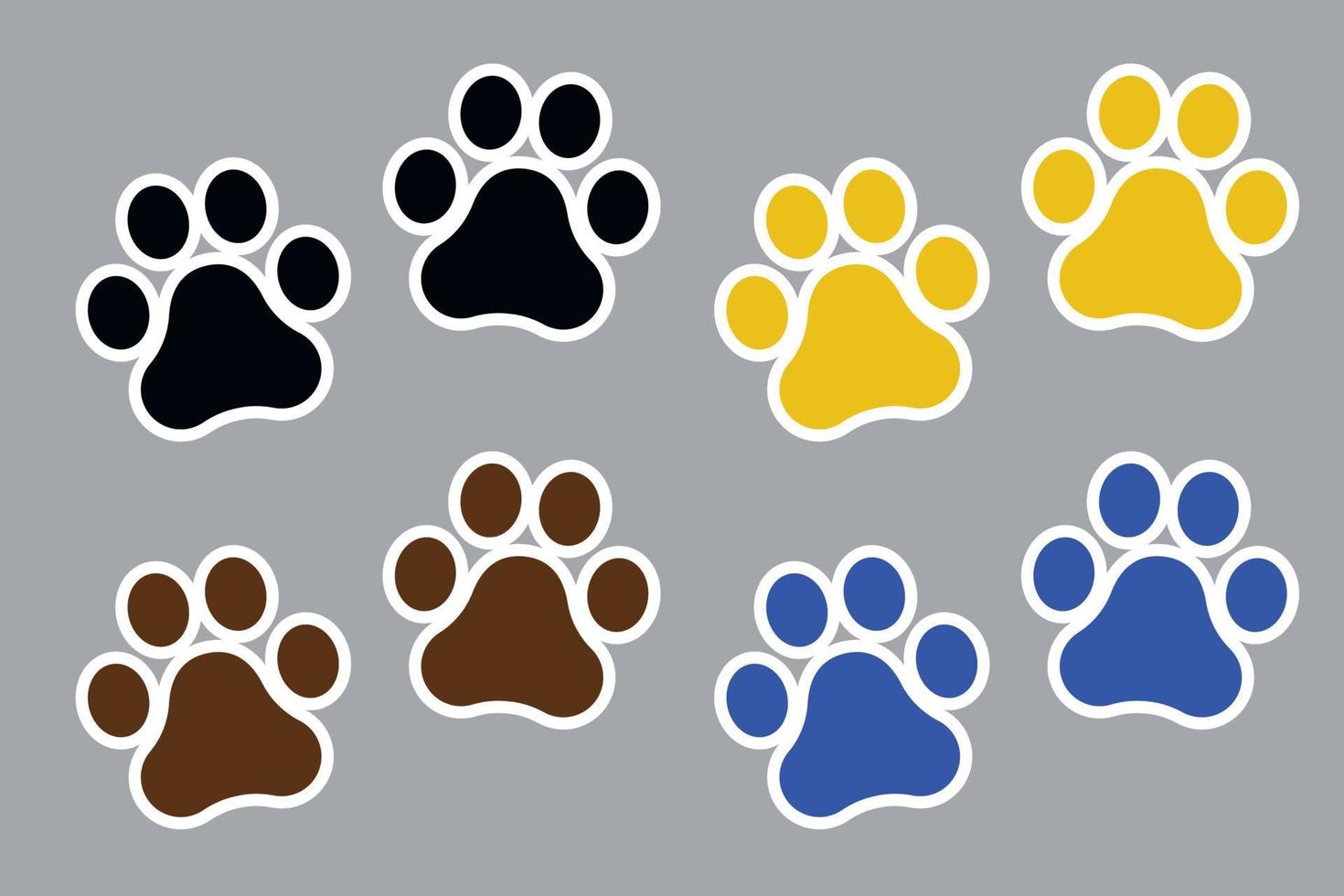 Black Paw Prints Stickers vector