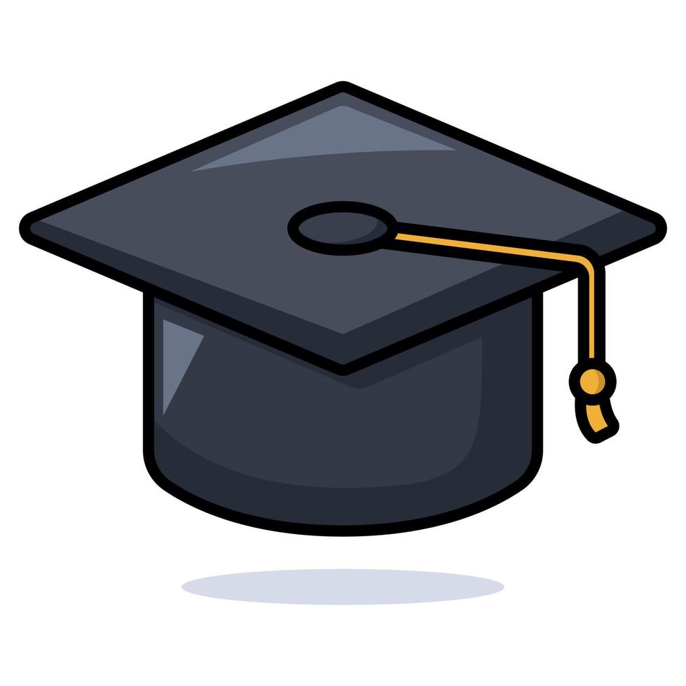 Education Grad Cap In Cartoon Style vector