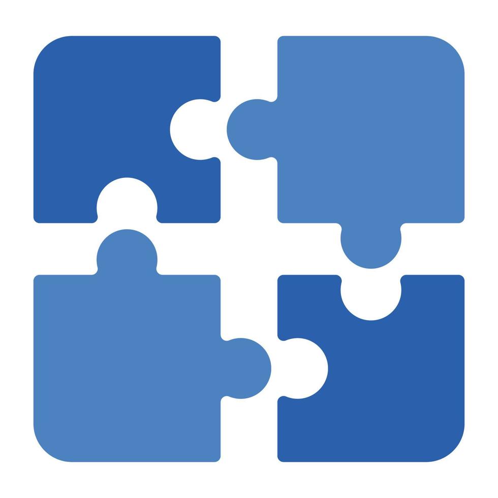 Four Blue Puzzle Pieces vector