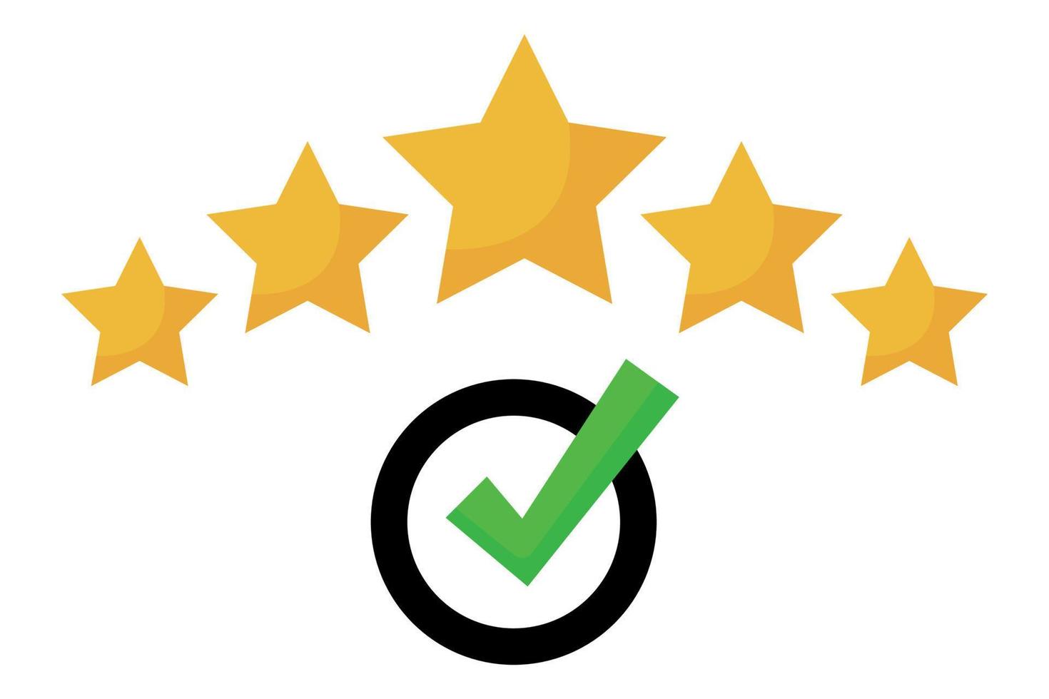 Check Mark With Review Stars vector