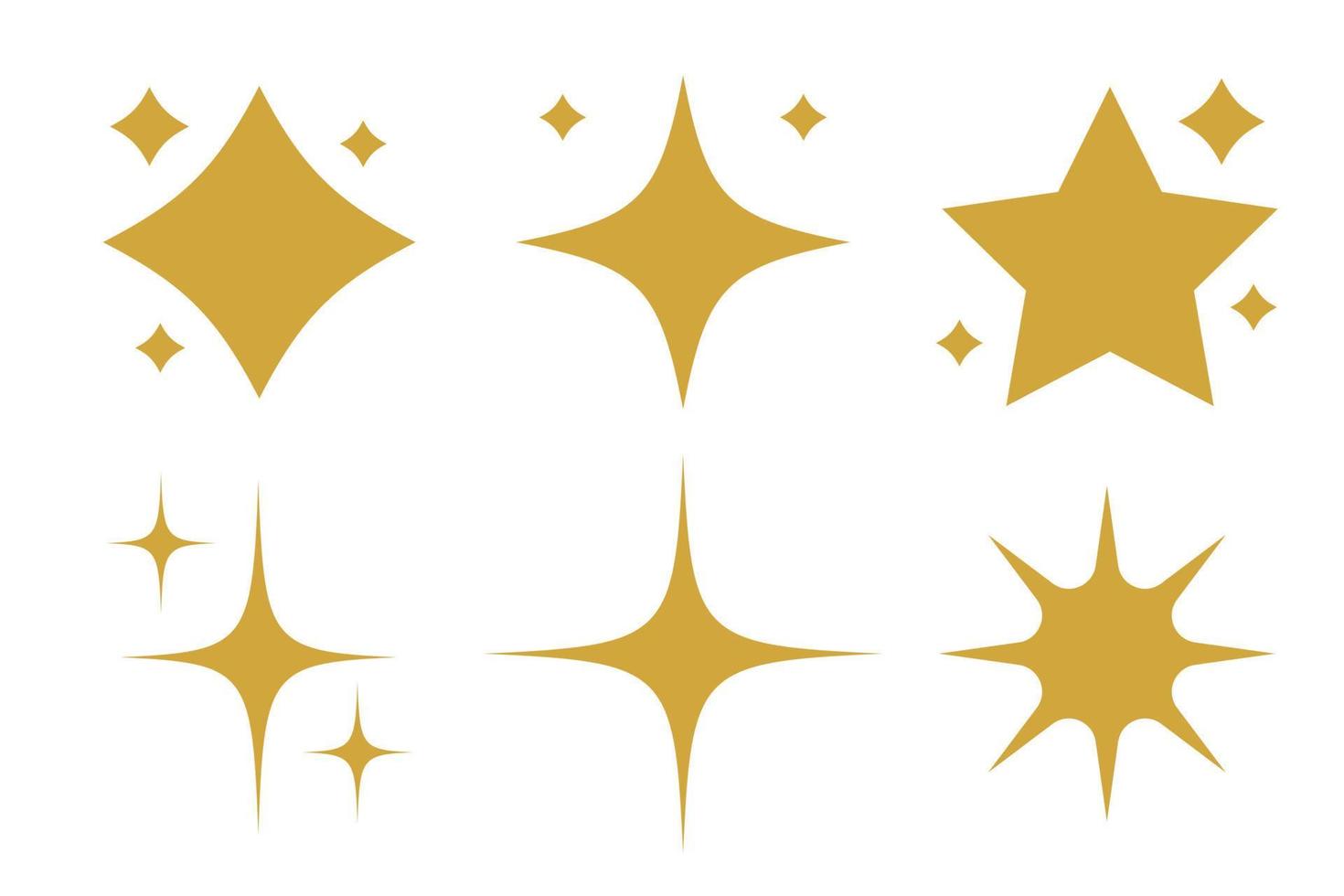Sparkling Yellow Stars Set vector