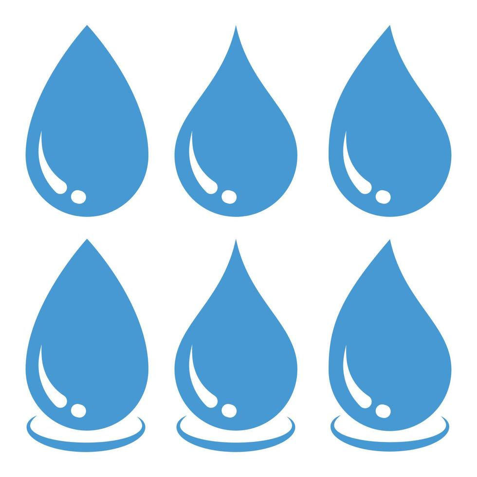 Set Of Blue Water Droplets vector