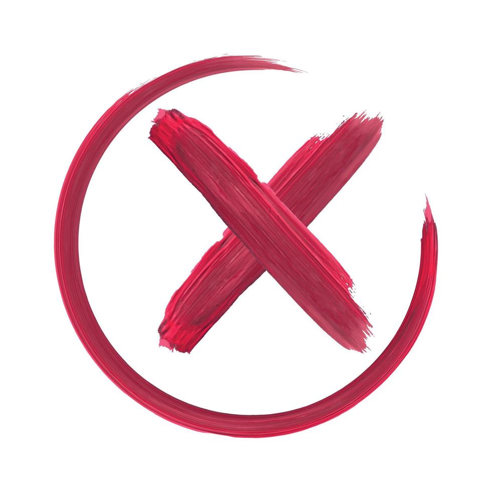 Thick Paint Brush Stroke Cross In Circle vector