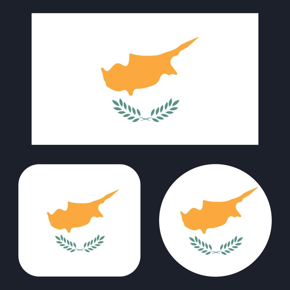 Cyprus Flag In Rectangle Square And Circle vector