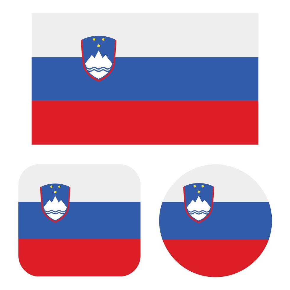 Slovenia Flag In Rectangle Square And Circle vector