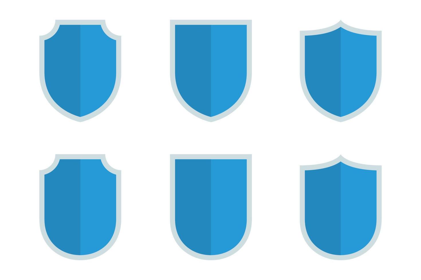 Set Of Half Shadow Shields vector