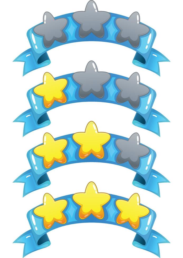 Stars Cartoon Game Elements Level Complete vector