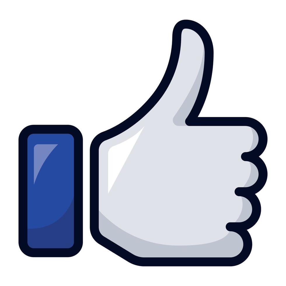 Like Button Thumbs Up Cartoon Style vector