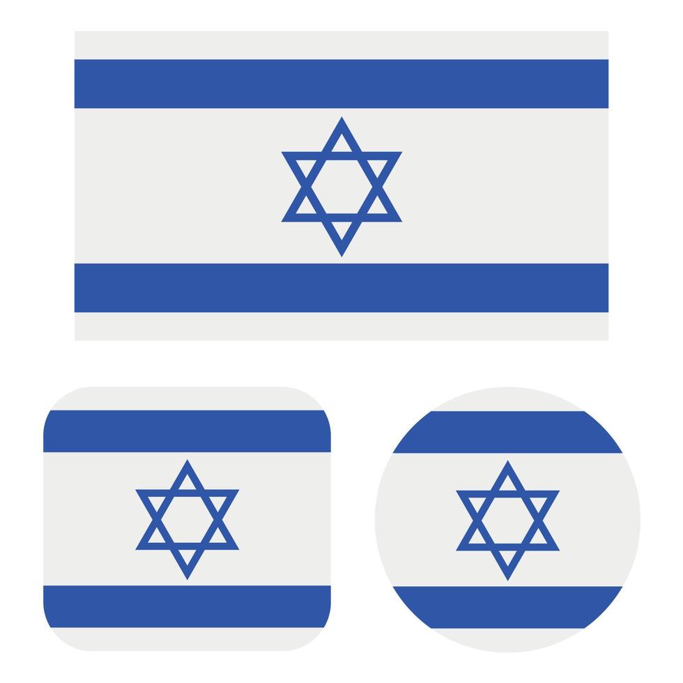 Israel Flag In Rectangle Square And Circle vector