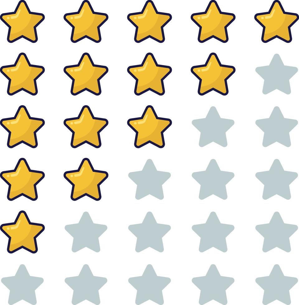 Set Of Review Stars Cartoon Style vector