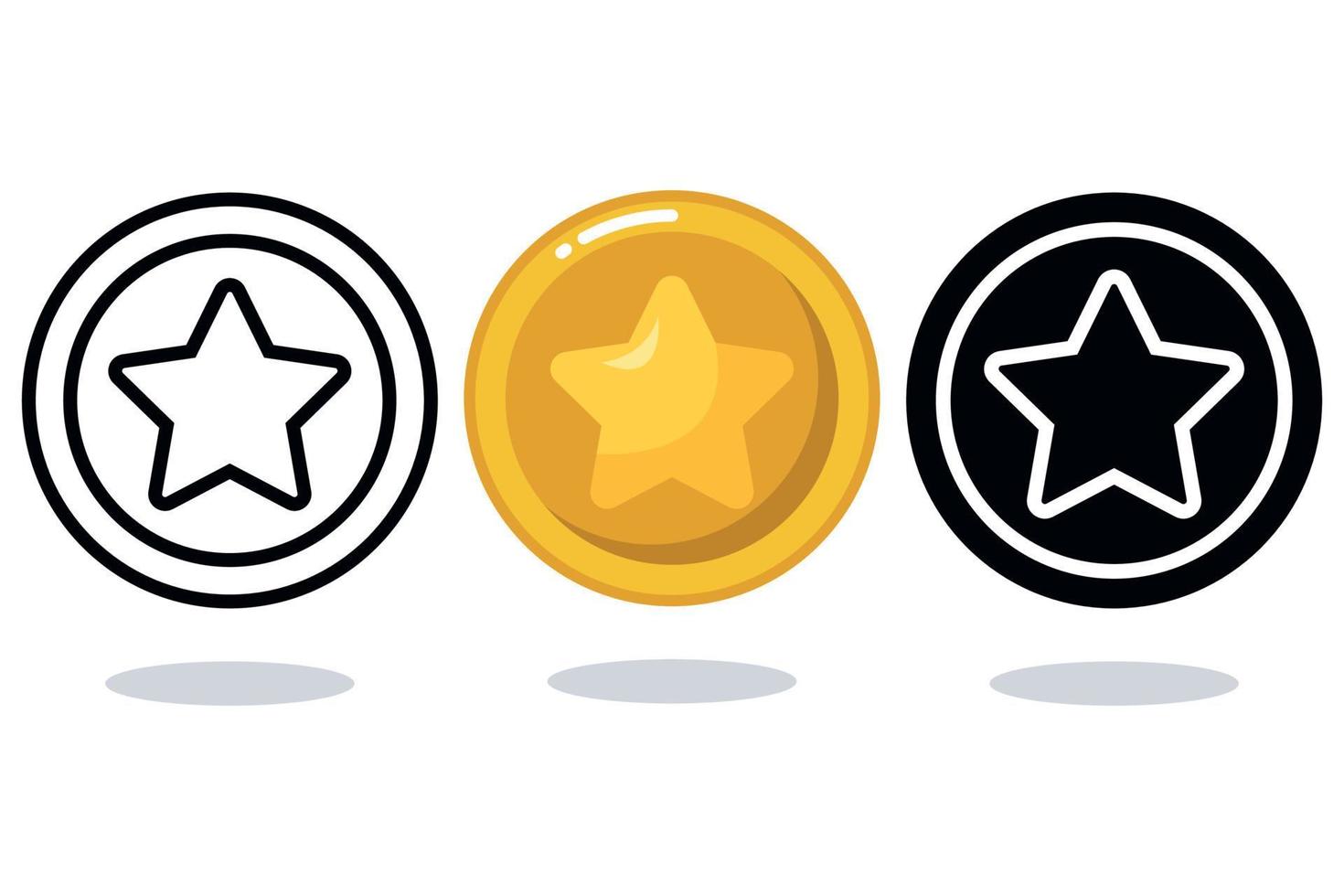 Circle Star In Three Styles vector