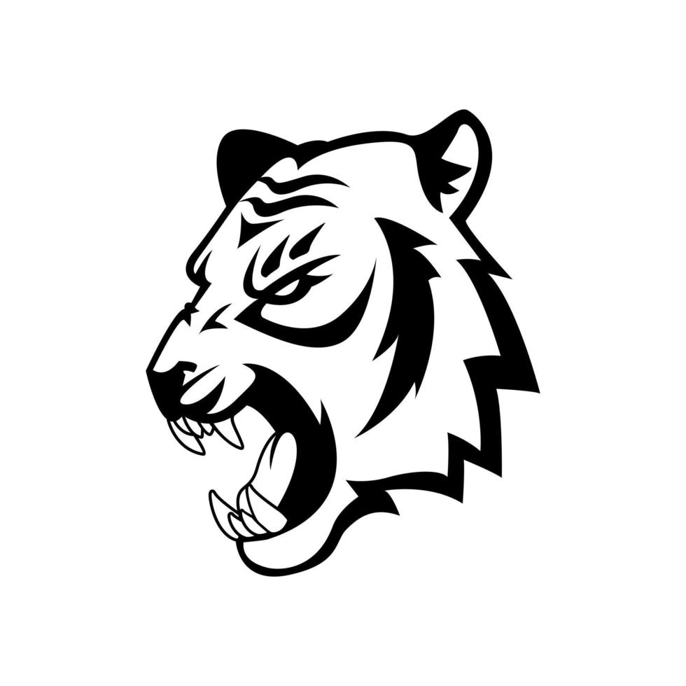 diseño de vector de ilustración de cabeza de tigre