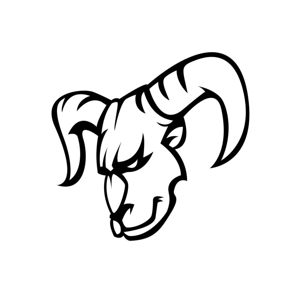 Goat Head Illustration Vector Design