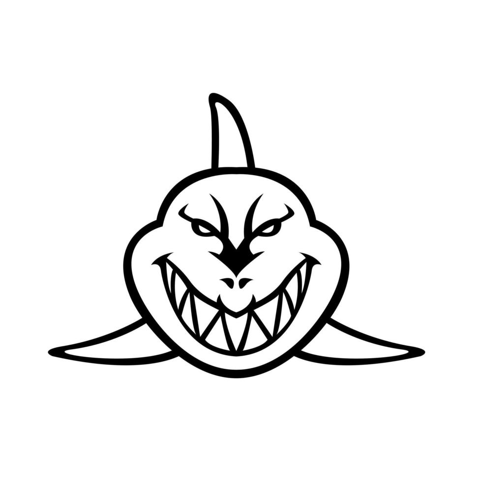 Creepy Shark Illustration Vector Design
