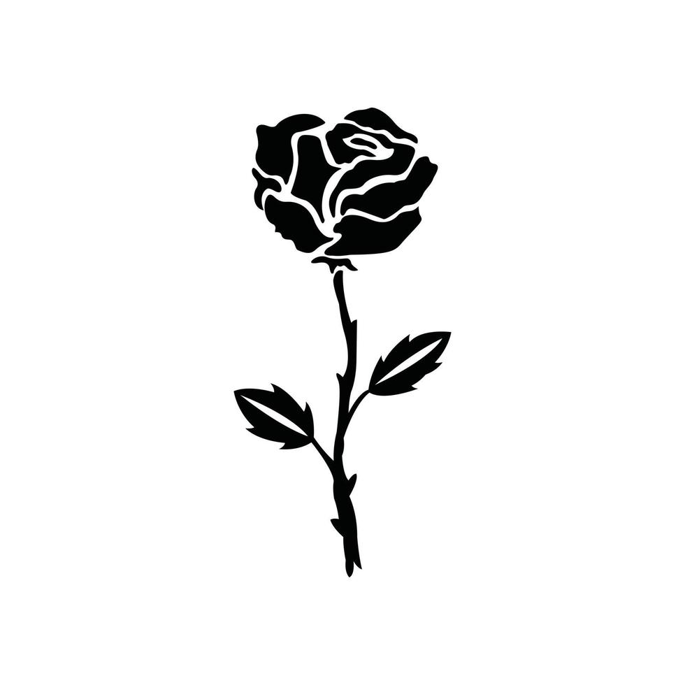 Rose Illustration Black Vector Design