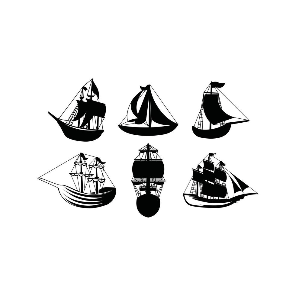 Ship Illustration Symbol Collection vector